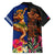 Hawaii and Samoa Together Family Matching Off Shoulder Maxi Dress and Hawaiian Shirt Samoan Warrior and Beauty Hula Girl