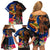 Hawaii and Samoa Together Family Matching Off Shoulder Short Dress and Hawaiian Shirt Samoan Warrior and Beauty Hula Girl