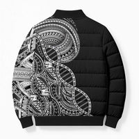 Samoan DNA Art Tattoo Bomber Puffer Jacket Polynesian Pattern Black Color LT03 - Polynesian Pride
