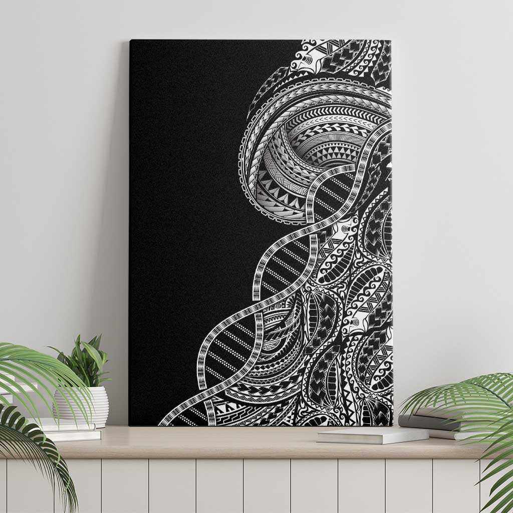 Samoan DNA Art Tattoo Canvas Wall Art Polynesian Pattern Black Color LT03 - Polynesian Pride
