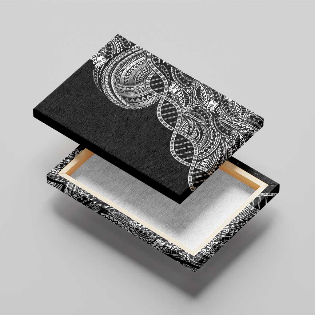Samoan DNA Art Tattoo Canvas Wall Art Polynesian Pattern Black Color LT03 - Polynesian Pride