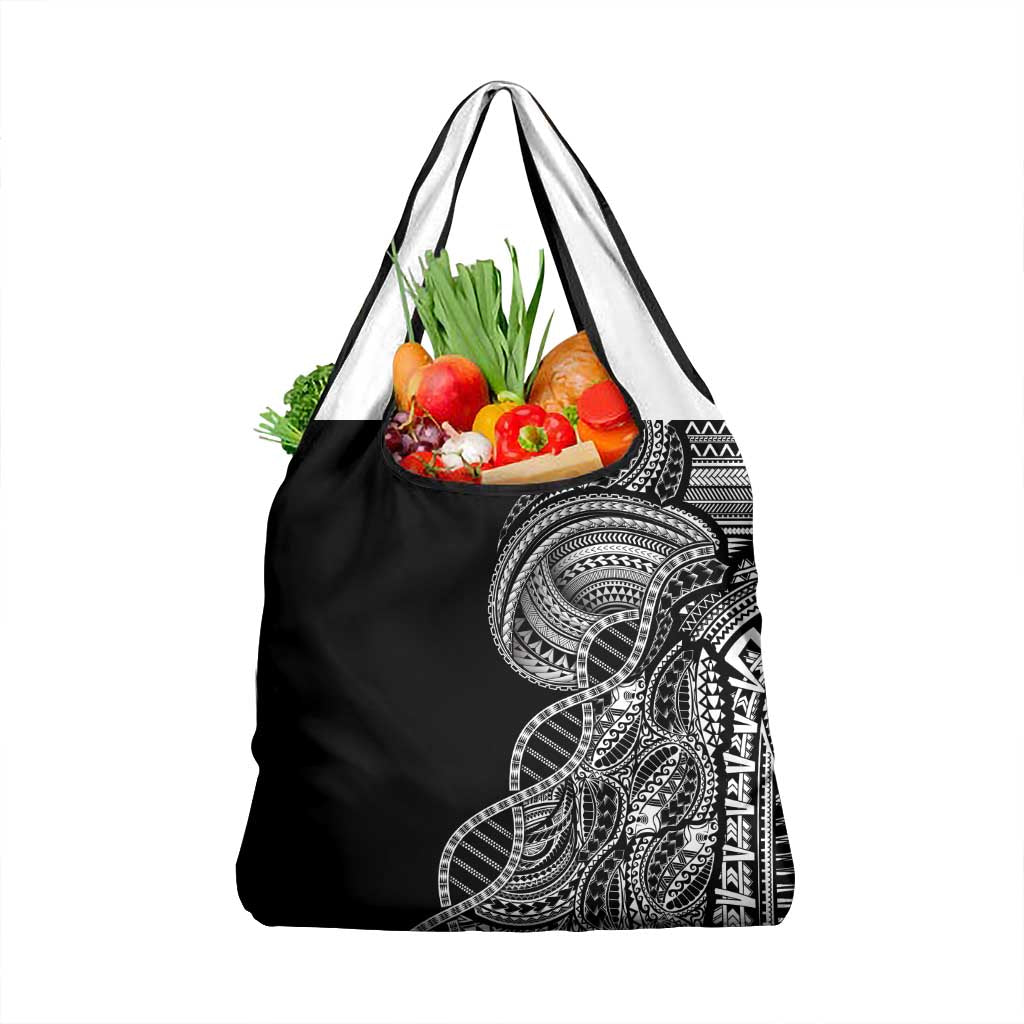 Samoan DNA Art Tattoo Grocery Bag Polynesian Pattern Black Color LT03 1-pack One Size Black - Polynesian Pride
