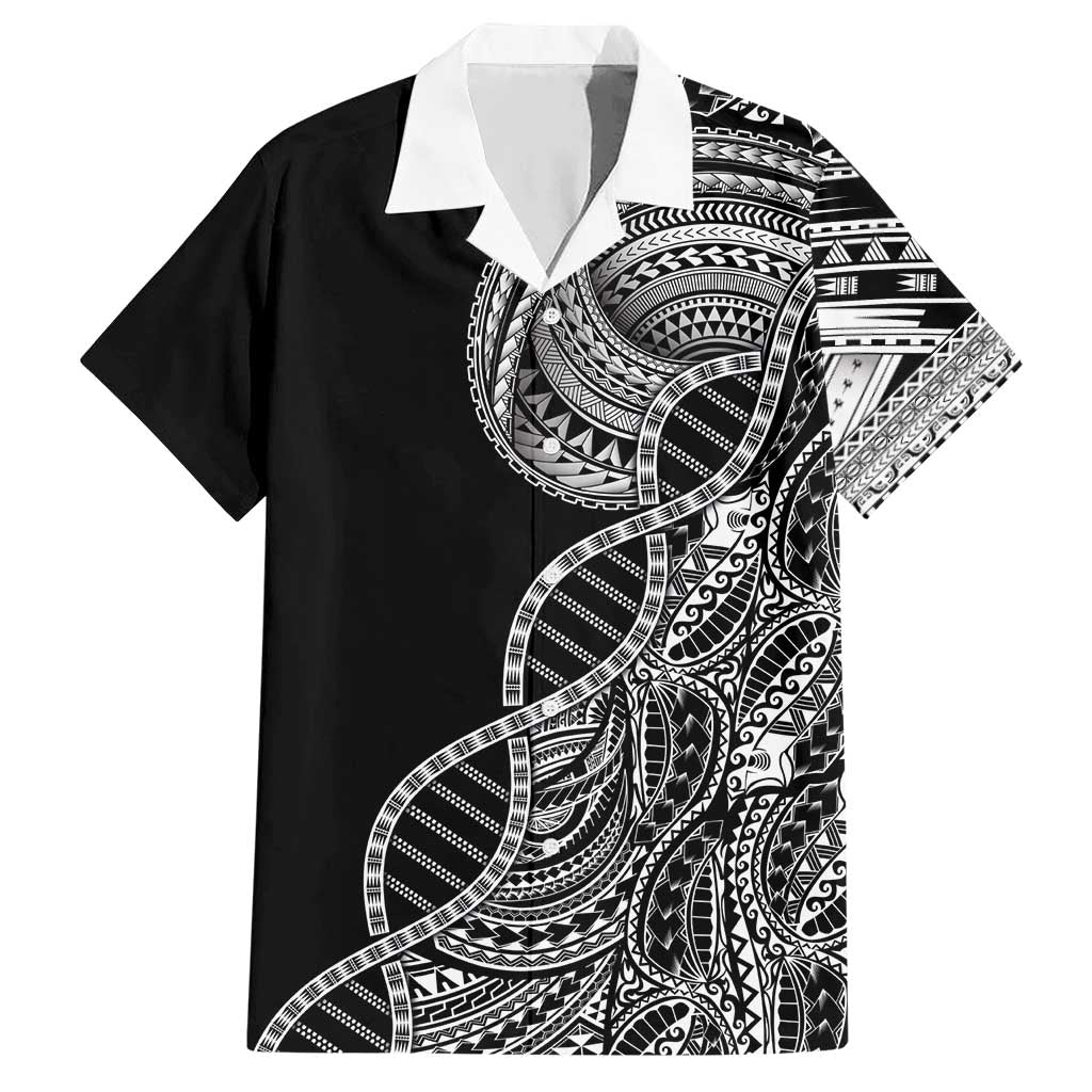 Samoan DNA Art Tattoo Hawaiian Shirt Polynesian Pattern Black Color LT03 Black - Polynesian Pride