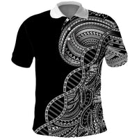 Samoan DNA Art Tattoo Polo Shirt Polynesian Pattern Black Color LT03 Black - Polynesian Pride