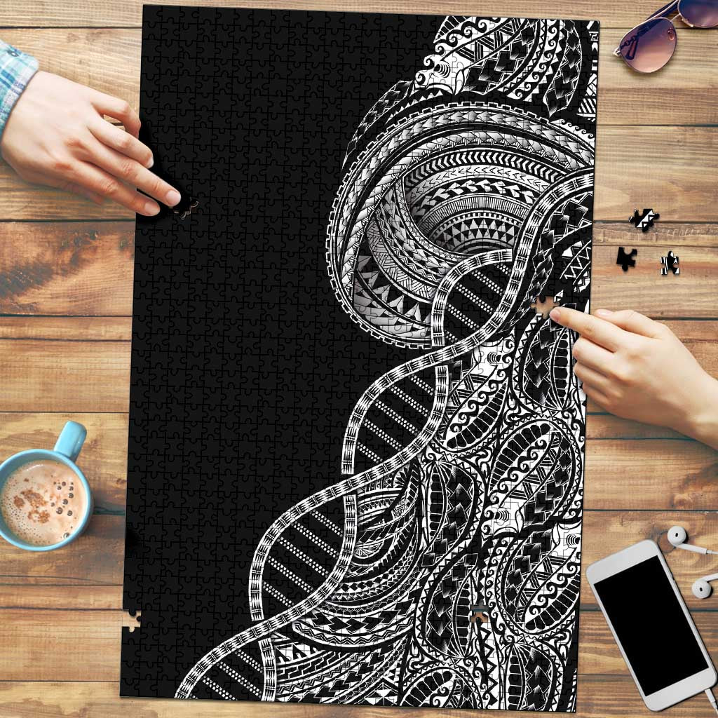 Samoan DNA Art Tattoo Puzzle Polynesian Pattern Black Color LT03 Black - Polynesian Pride