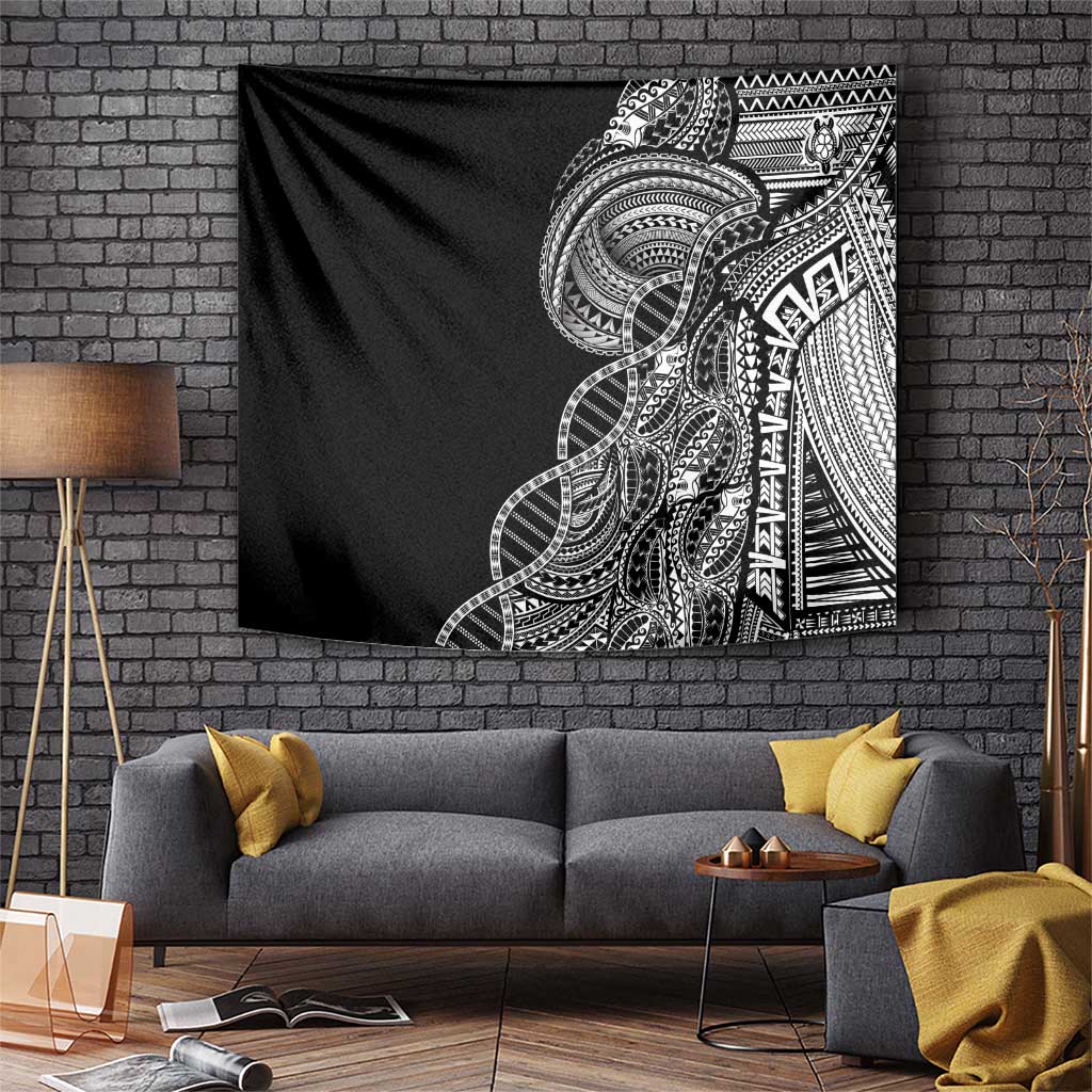 Samoan DNA Art Tattoo Tapestry Polynesian Pattern Black Color LT03 Black - Polynesian Pride