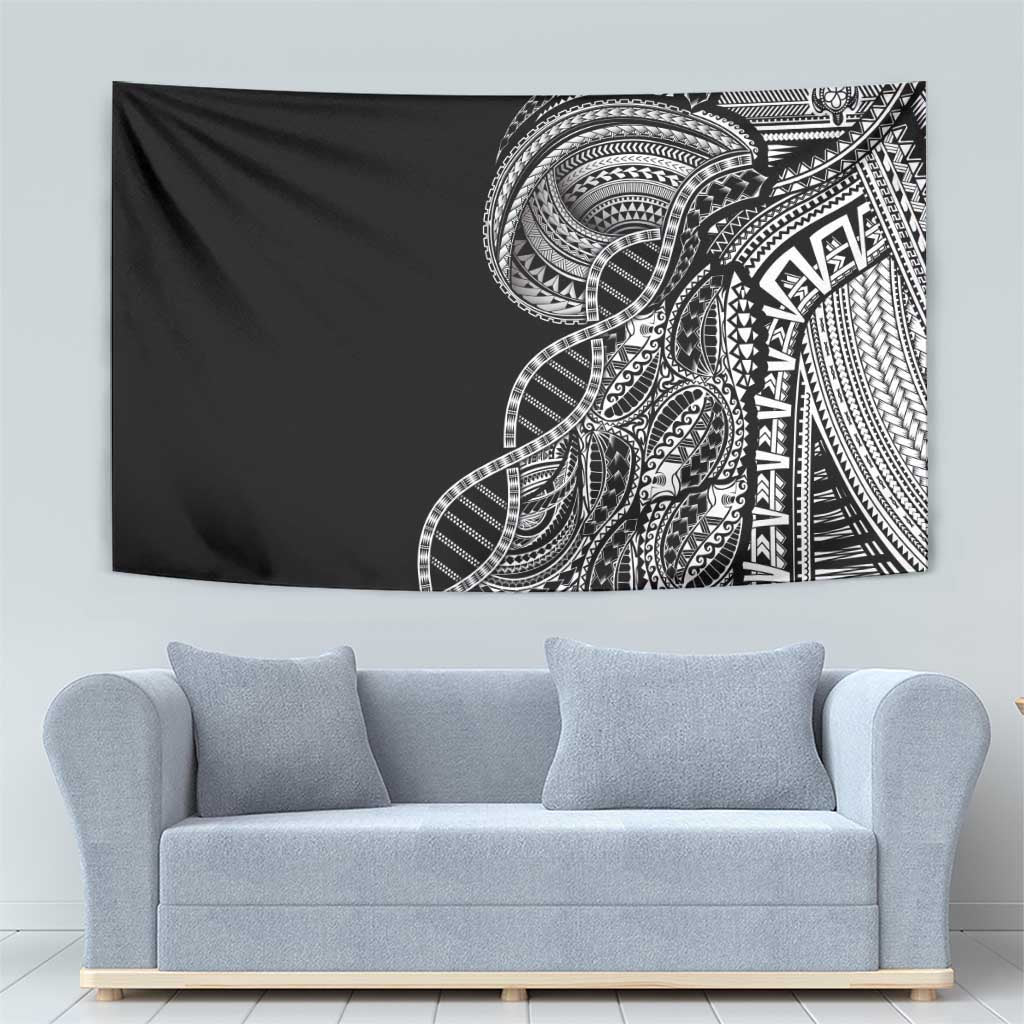 Samoan DNA Art Tattoo Tapestry Polynesian Pattern Black Color LT03 - Polynesian Pride