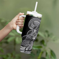 Samoan DNA Art Tattoo Tumbler With Handle Polynesian Pattern Black Color LT03 - Polynesian Pride