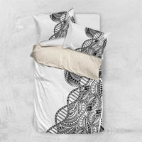 Samoan DNA Art Tattoo Bedding Set Polynesian Pattern White Color LT03 US Twin 172cm x 218cm White - Polynesian Pride