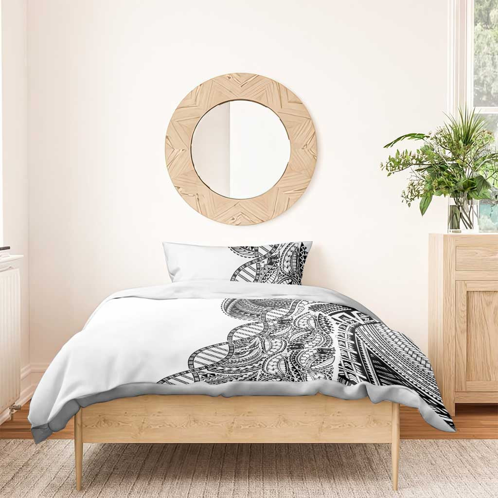 Samoan DNA Art Tattoo Bedding Set Polynesian Pattern White Color LT03 - Polynesian Pride
