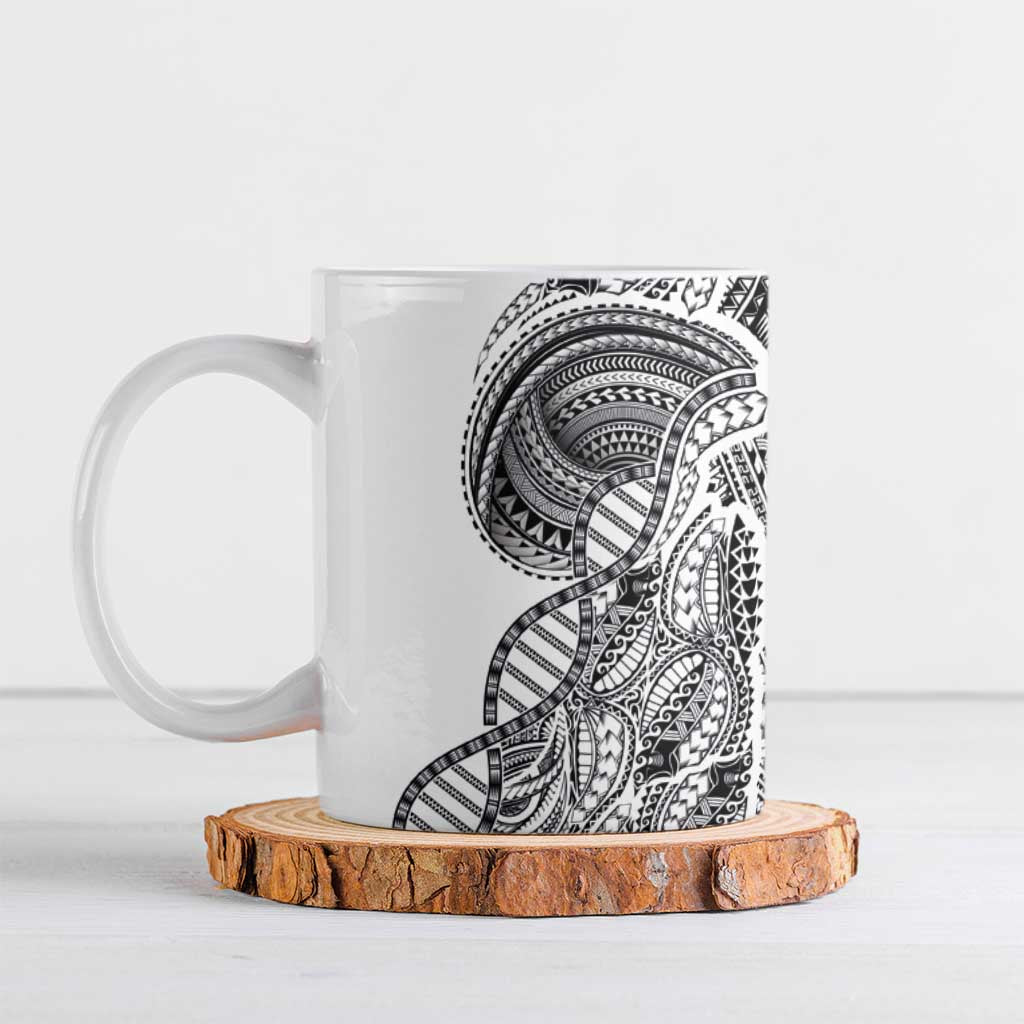 Samoan DNA Art Tattoo Ceramic Mug Polynesian Pattern White Color LT03 White - Polynesian Pride