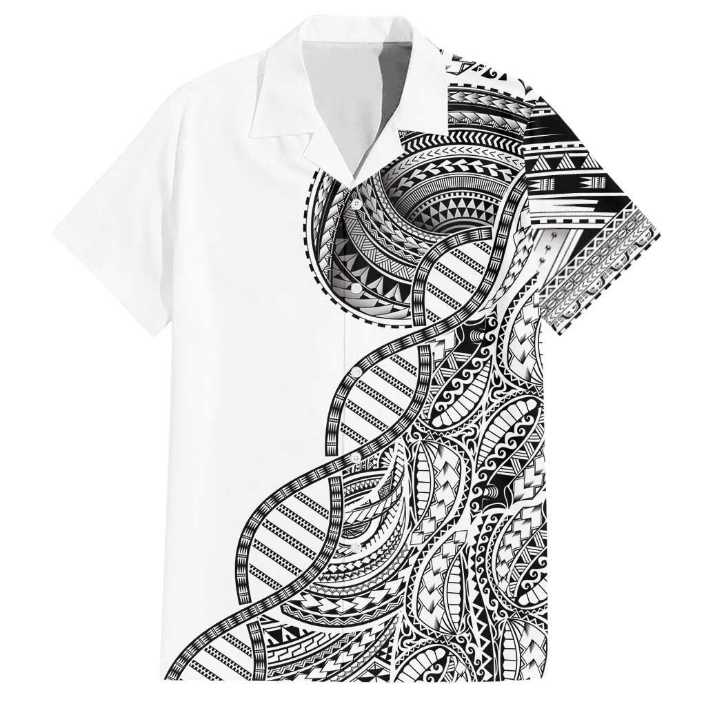 Samoan DNA Art Tattoo Hawaiian Shirt Polynesian Pattern White Color LT03 White - Polynesian Pride