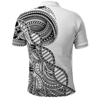 Samoan DNA Art Tattoo Polo Shirt Polynesian Pattern White Color LT03 - Polynesian Pride