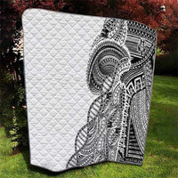 Samoan DNA Art Tattoo Quilt Polynesian Pattern White Color LT03 - Polynesian Pride