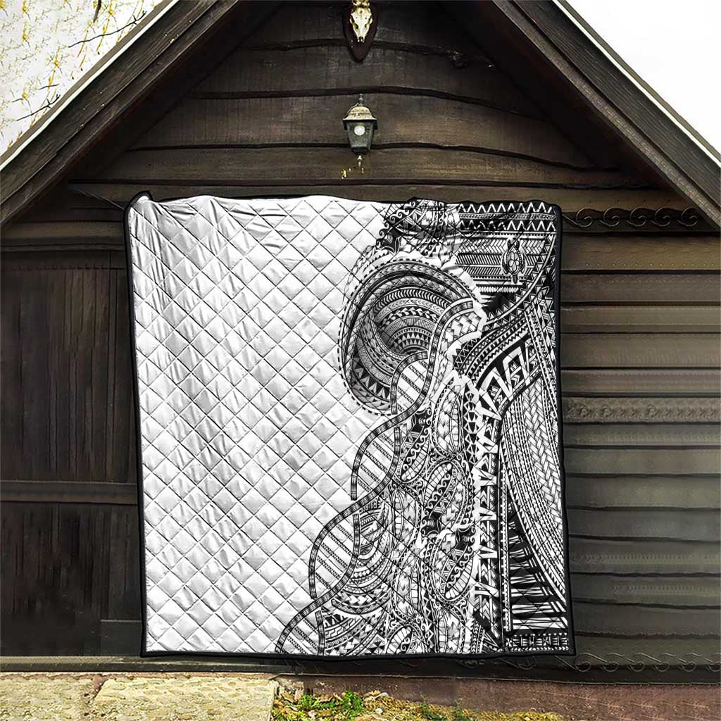 Samoan DNA Art Tattoo Quilt Polynesian Pattern White Color LT03 - Polynesian Pride