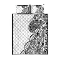 Samoan DNA Art Tattoo Quilt Bed Set Polynesian Pattern White Color LT03 - Polynesian Pride