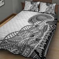 Samoan DNA Art Tattoo Quilt Bed Set Polynesian Pattern White Color LT03 - Polynesian Pride