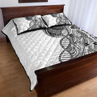 Samoan DNA Art Tattoo Quilt Bed Set Polynesian Pattern White Color LT03 - Polynesian Pride