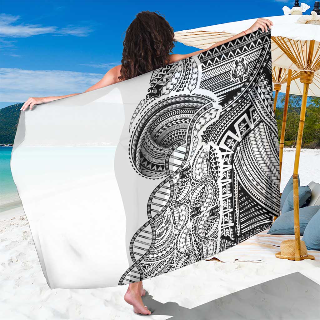 Samoan DNA Art Tattoo Sarong Polynesian Pattern White Color LT03 One Size 44 x 66 inches White - Polynesian Pride
