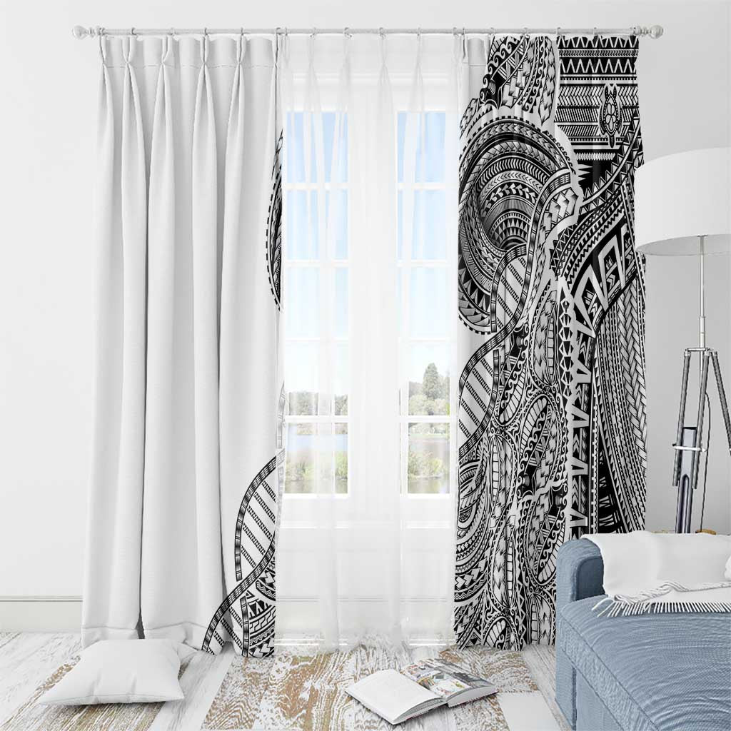 Samoan DNA Art Tattoo Window Curtain Polynesian Pattern White Color LT03 - Polynesian Pride