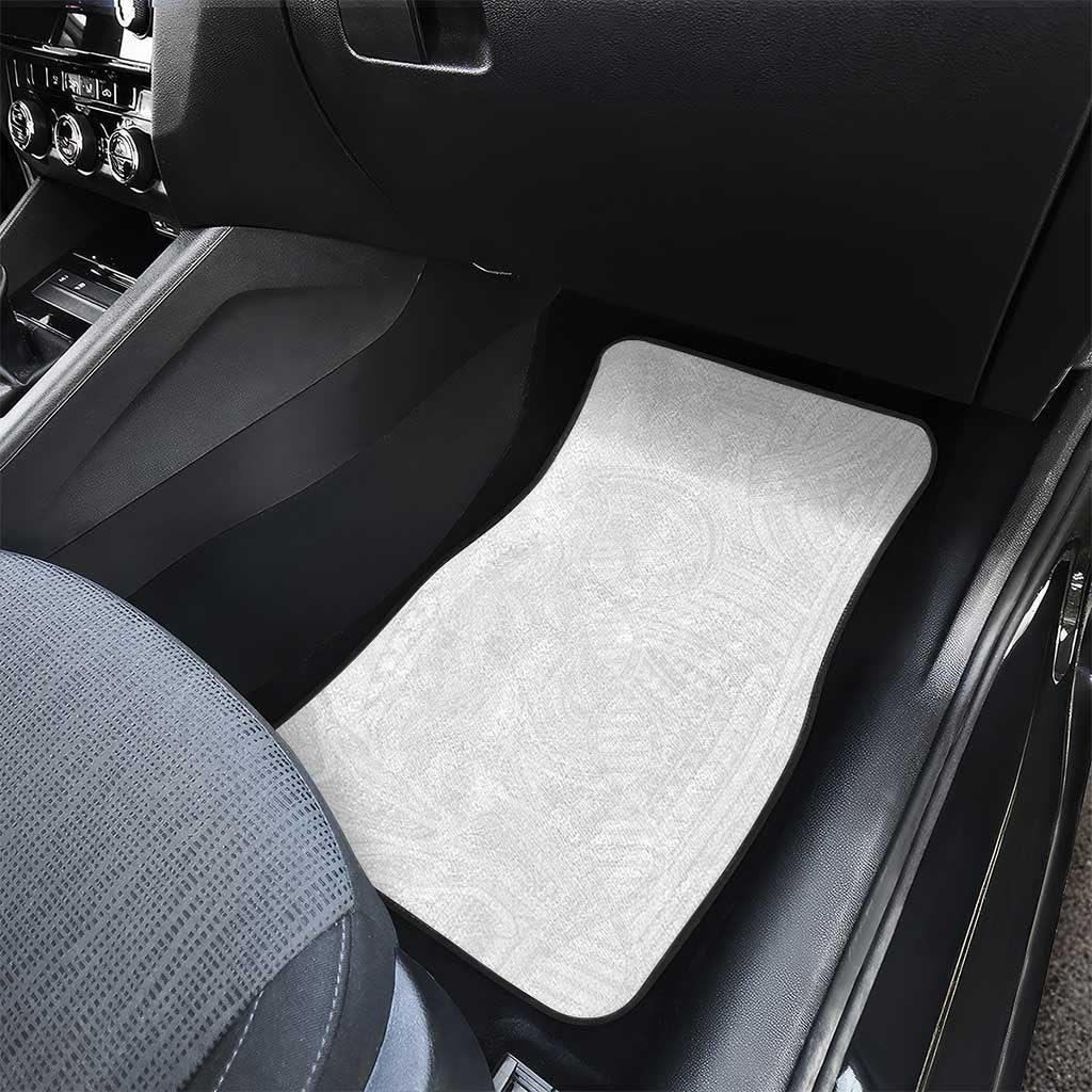 Samoan DNA Art Tattoo Car Mats Polynesian Pattern All White LT03 - Polynesian Pride