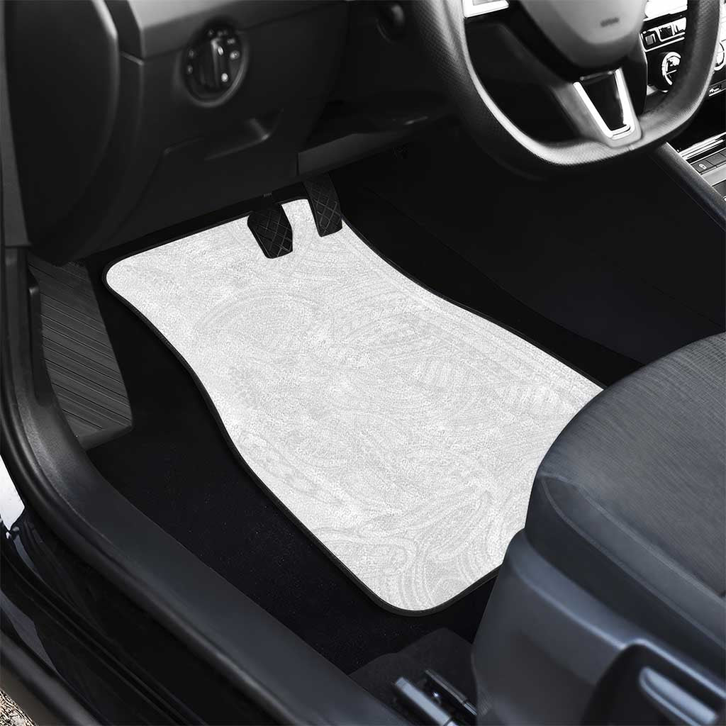 Samoan DNA Art Tattoo Car Mats Polynesian Pattern All White LT03 - Polynesian Pride