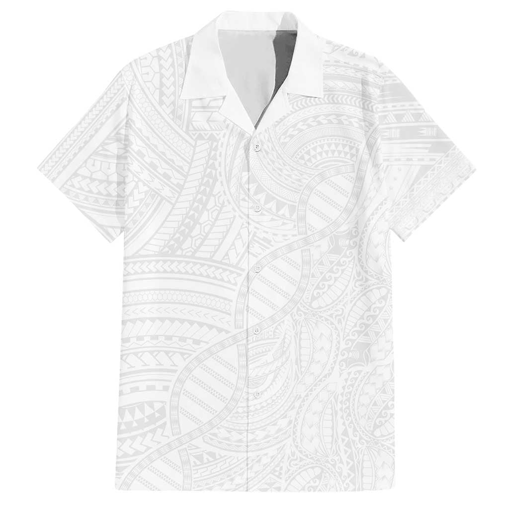 Samoan DNA Art Tattoo Hawaiian Shirt Polynesian Pattern All White LT03 White - Polynesian Pride