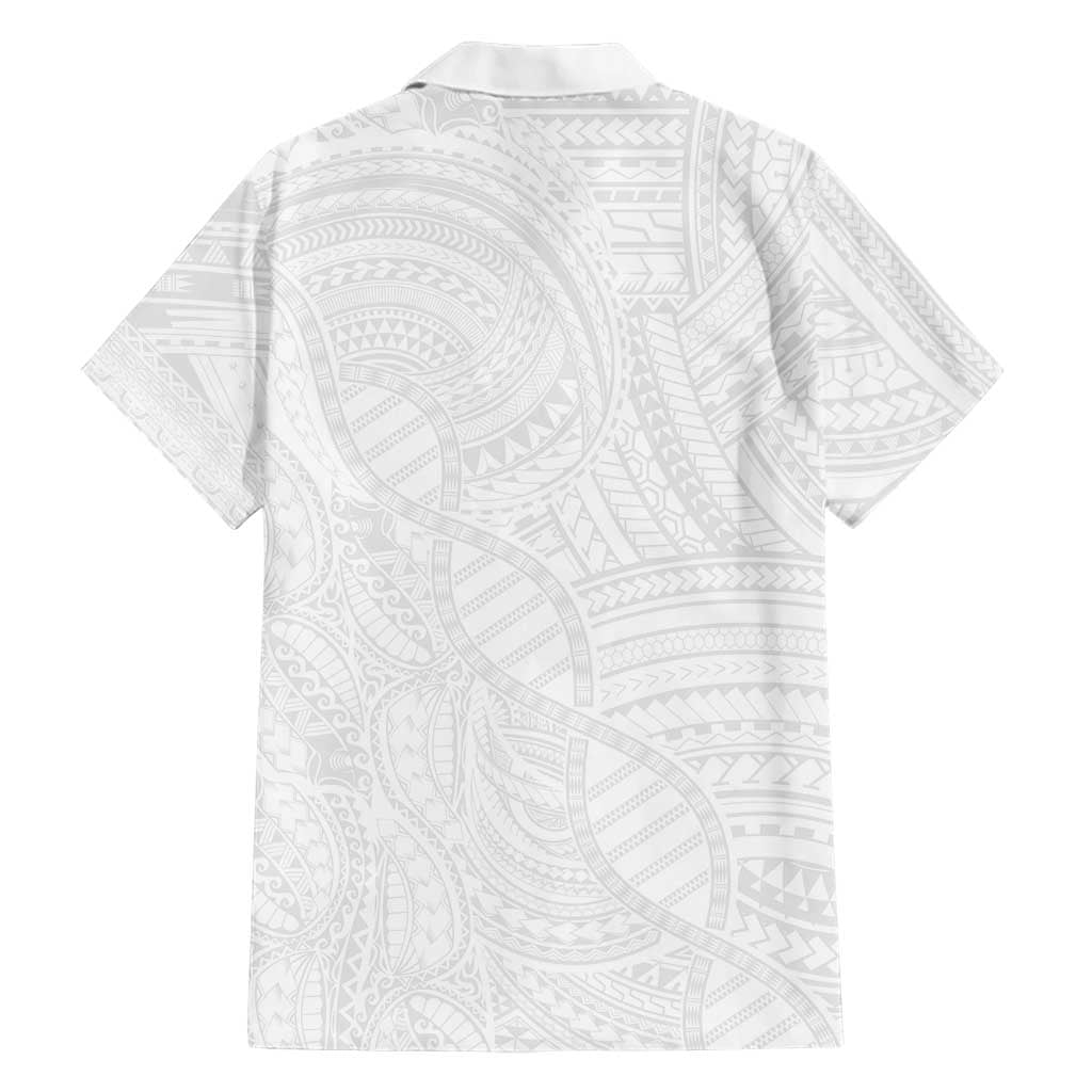 Samoan DNA Art Tattoo Hawaiian Shirt Polynesian Pattern All White LT03 - Polynesian Pride