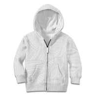 Samoan DNA Art Tattoo Kid Hoodie Polynesian Pattern All White LT03 Zip Hoodie White - Polynesian Pride