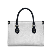 Samoan DNA Art Tattoo Leather Bag Polynesian Pattern All White LT03 - Polynesian Pride