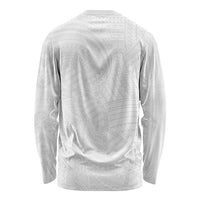 Samoan DNA Art Tattoo Long Sleeve Shirt Polynesian Pattern All White LT03 - Polynesian Pride