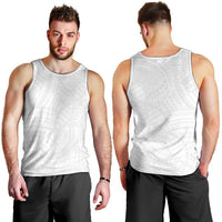 Samoan DNA Art Tattoo Men Tank Top Polynesian Pattern All White LT03 - Polynesian Pride