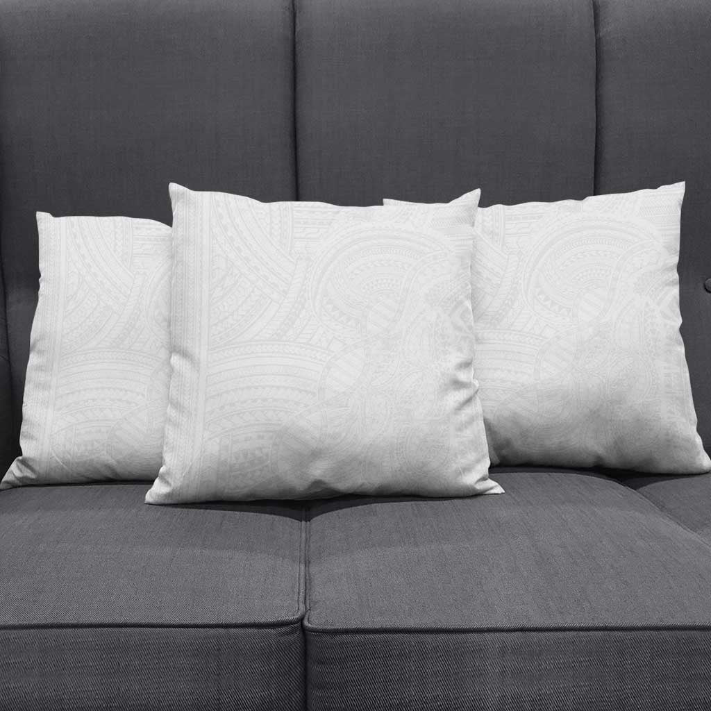 Samoan DNA Art Tattoo Pillow Cover Polynesian Pattern All White LT03 - Polynesian Pride