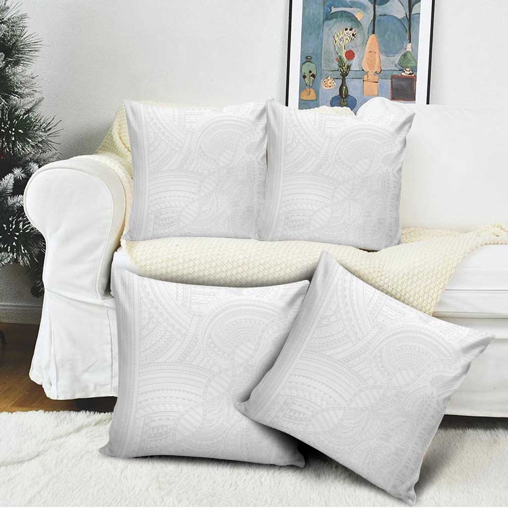 Samoan DNA Art Tattoo Pillow Cover Polynesian Pattern All White LT03 - Polynesian Pride