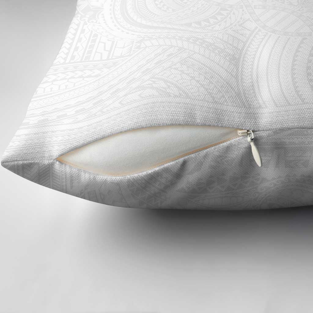 Samoan DNA Art Tattoo Pillow Cover Polynesian Pattern All White LT03 - Polynesian Pride
