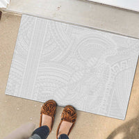 Samoan DNA Art Tattoo Rubber Doormat Polynesian Pattern All White LT03 - Polynesian Pride