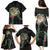 Hawaii Pikake and Maile Lei Family Matching Puletasi and Hawaiian Shirt Honu Polynesian Pattern Black Color