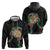 Hawaii Pikake and Maile Lei Hoodie Honu Polynesian Pattern Black Color