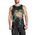 Hawaii Pikake and Maile Lei Men Tank Top Honu Polynesian Pattern Black Color