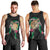 Hawaii Pikake and Maile Lei Men Tank Top Honu Polynesian Pattern Black Color