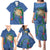 Hawaii Pikake and Maile Lei Family Matching Puletasi and Hawaiian Shirt Honu Polynesian Pattern Blue Color