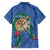 Hawaii Pikake and Maile Lei Hawaiian Shirt Honu Polynesian Pattern Blue Color