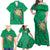 Hawaii Pikake and Maile Lei Family Matching Off Shoulder Maxi Dress and Hawaiian Shirt Honu Polynesian Pattern Green Color