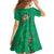 Hawaii Pikake and Maile Lei Family Matching Off Shoulder Short Dress and Hawaiian Shirt Honu Polynesian Pattern Green Color