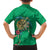 Hawaii Pikake and Maile Lei Family Matching Puletasi and Hawaiian Shirt Honu Polynesian Pattern Green Color