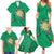 Hawaii Pikake and Maile Lei Family Matching Summer Maxi Dress and Hawaiian Shirt Honu Polynesian Pattern Green Color