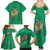 Hawaii Pikake and Maile Lei Family Matching Summer Maxi Dress and Hawaiian Shirt Honu Polynesian Pattern Green Color