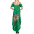 Hawaii Pikake and Maile Lei Family Matching Summer Maxi Dress and Hawaiian Shirt Honu Polynesian Pattern Green Color