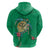 Hawaii Pikake and Maile Lei Hoodie Honu Polynesian Pattern Green Color