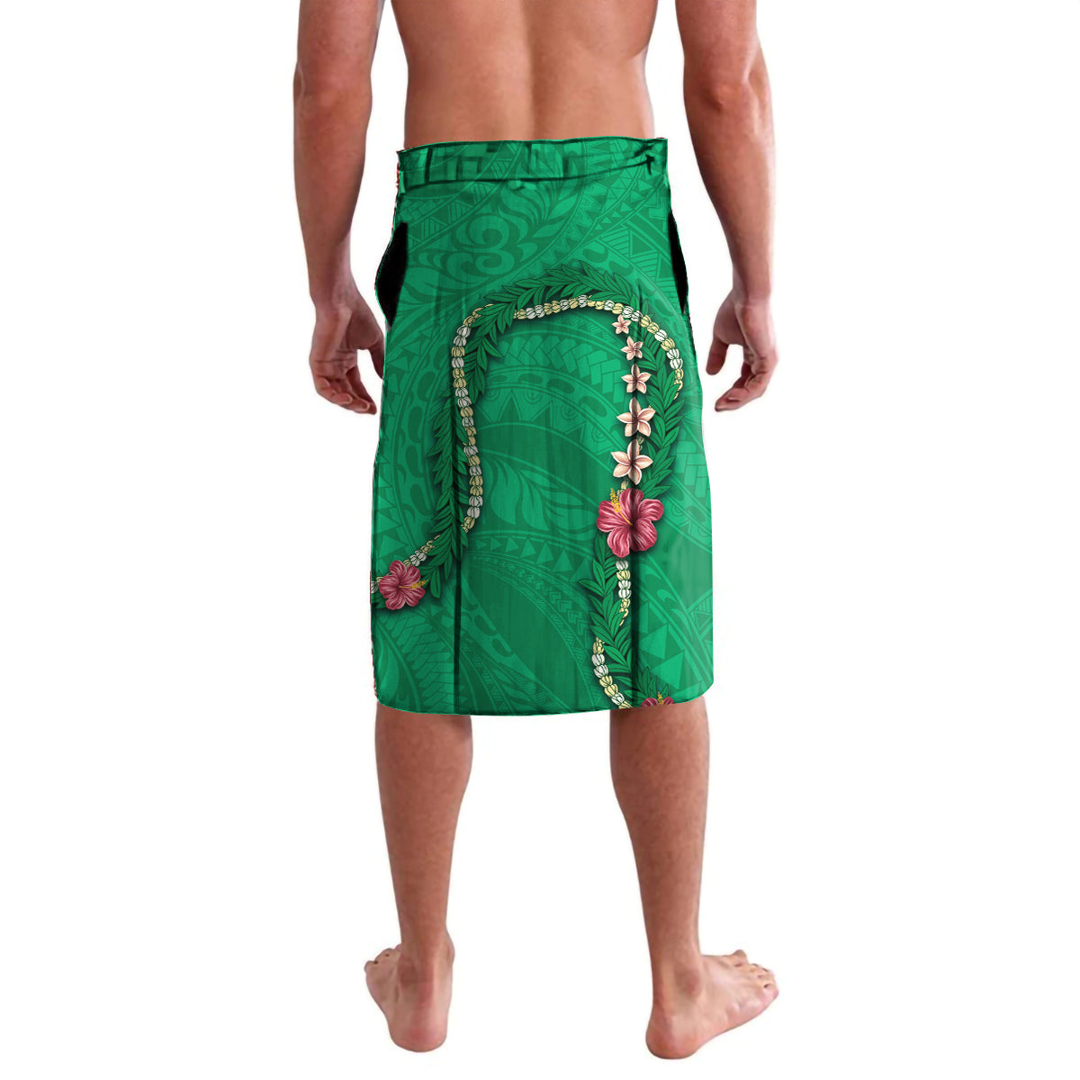 Hawaii Pikake and Maile Lei Lavalava Honu Polynesian Pattern Green Color LT03 - Polynesian Pride